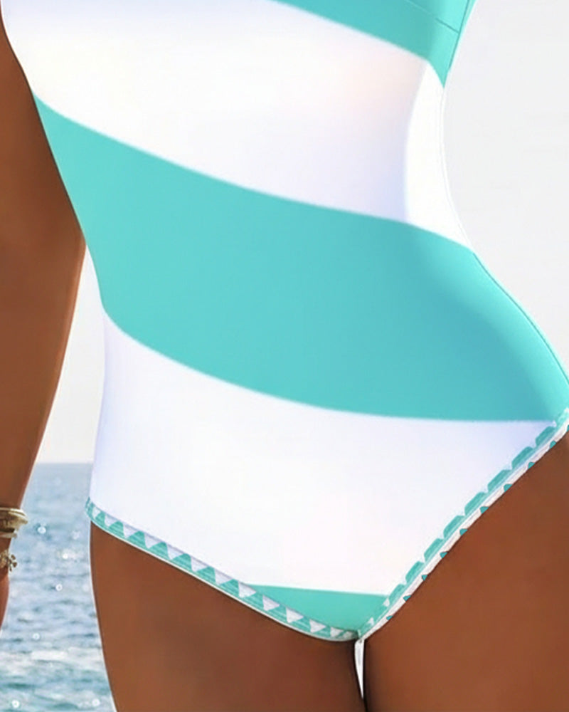 LEIRE™ | Bañador de Una Pieza a Rayas de Color