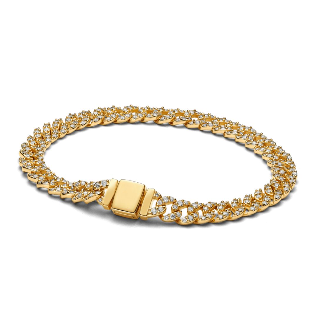 REALISTIC | Pulsera Cubana Pavé Oro