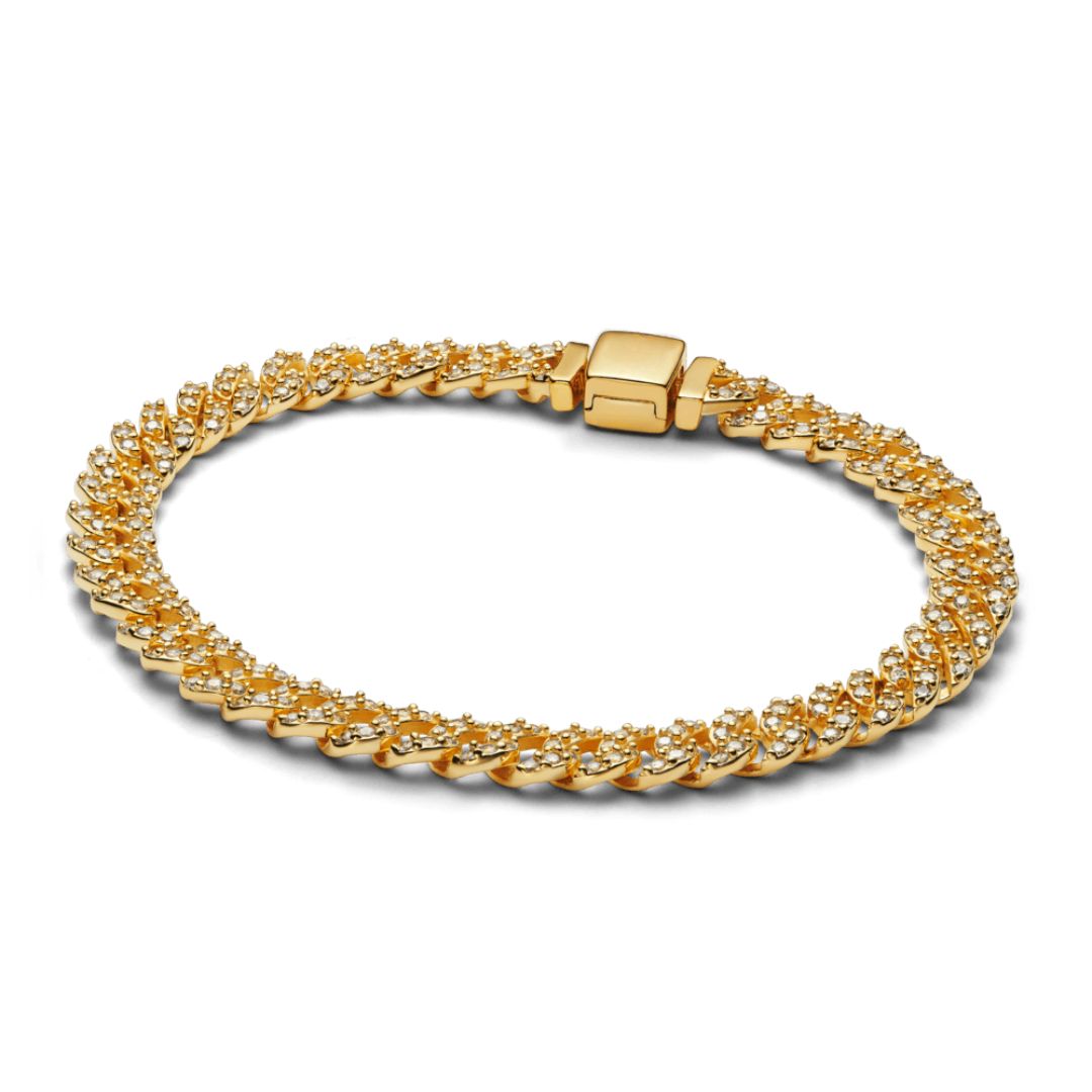 REALISTIC | Pulsera Cubana Pavé Oro