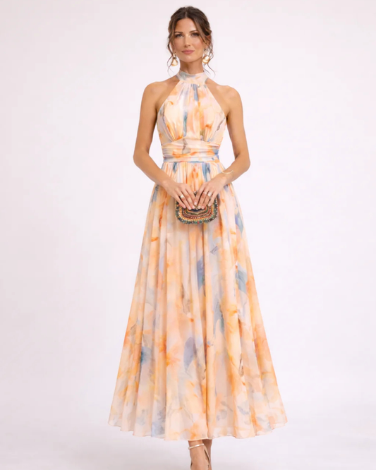 VESTIDO ALINA |  VESTIDO LARGO CON CUELLO HALTER