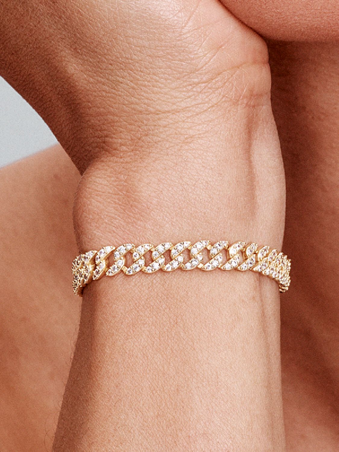 REALISTIC | Pulsera Cubana Pavé Oro