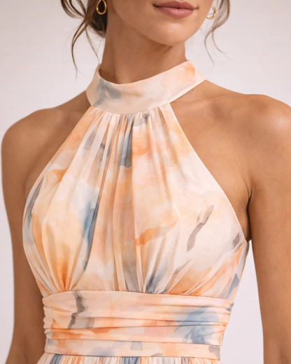 VESTIDO ALINA |  VESTIDO LARGO CON CUELLO HALTER