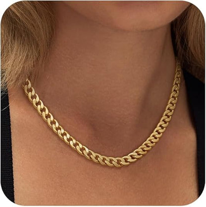 ESTRELLA | Collar Chunky de Eslabones Cubanos Oro