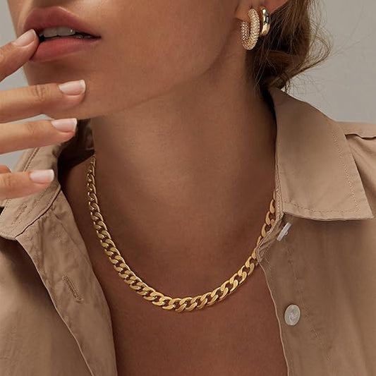 ESTRELLA | Collar Chunky de Eslabones Cubanos Oro