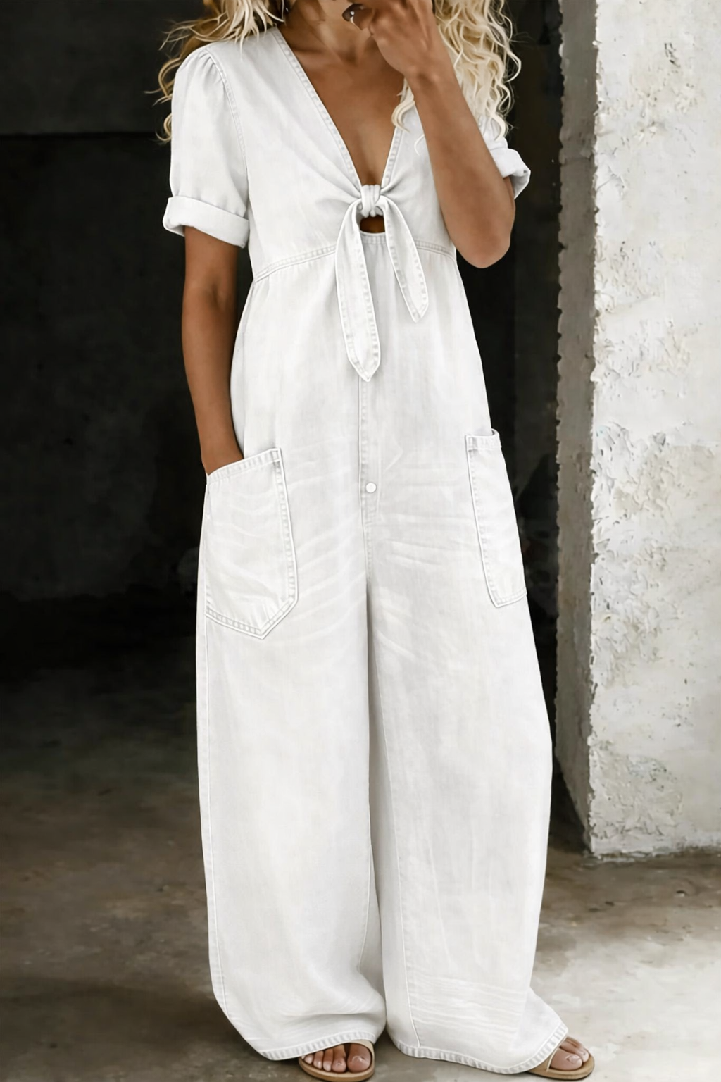 MONO COLETTE | CUELLO EN V Y MANGAS CORTAS