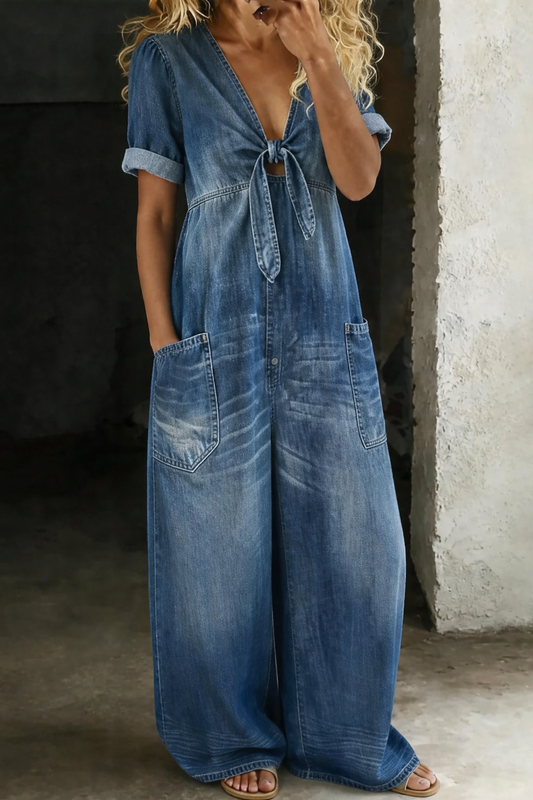 MONO COLETTE | CUELLO EN V Y MANGAS CORTAS