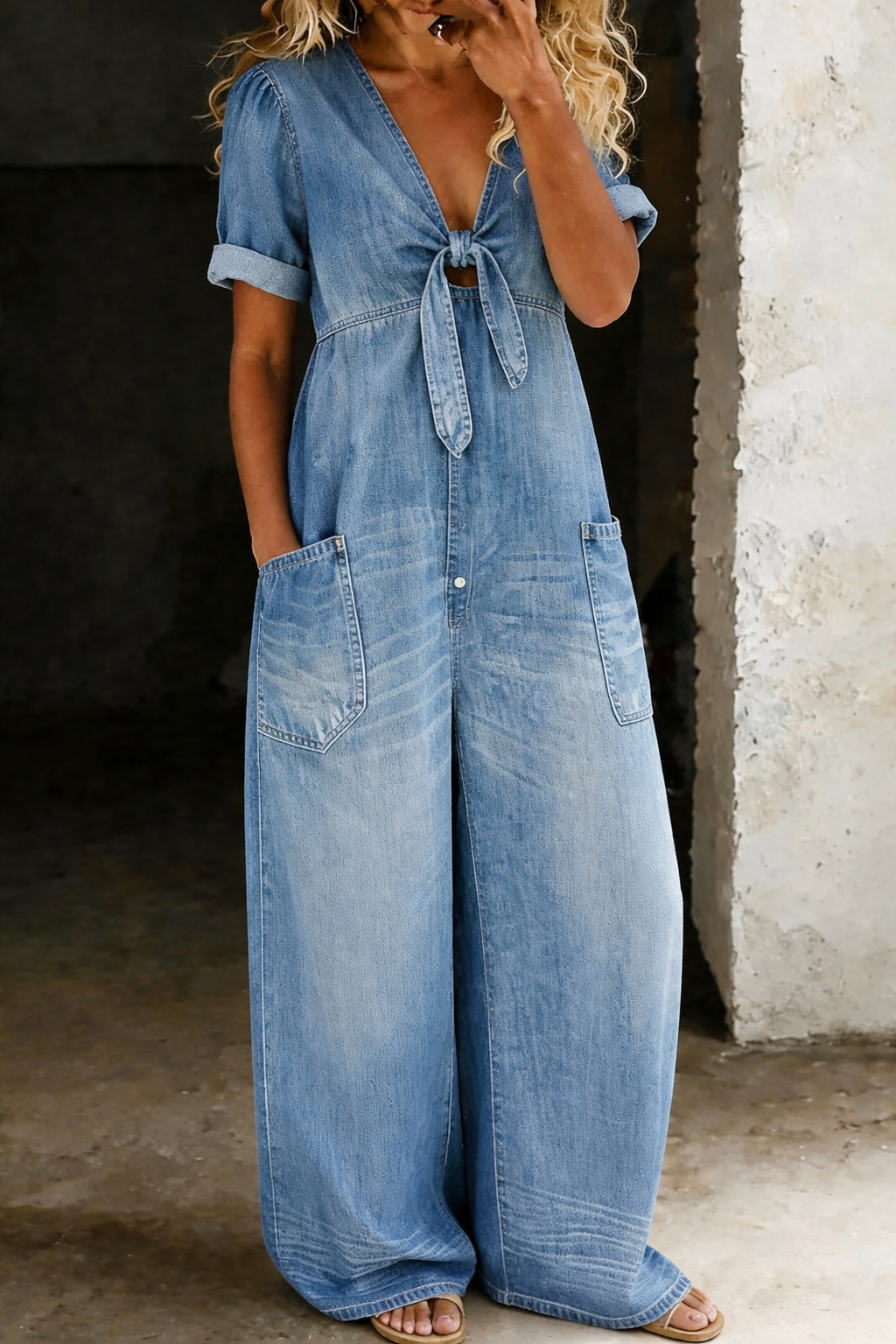 MONO COLETTE | CUELLO EN V Y MANGAS CORTAS