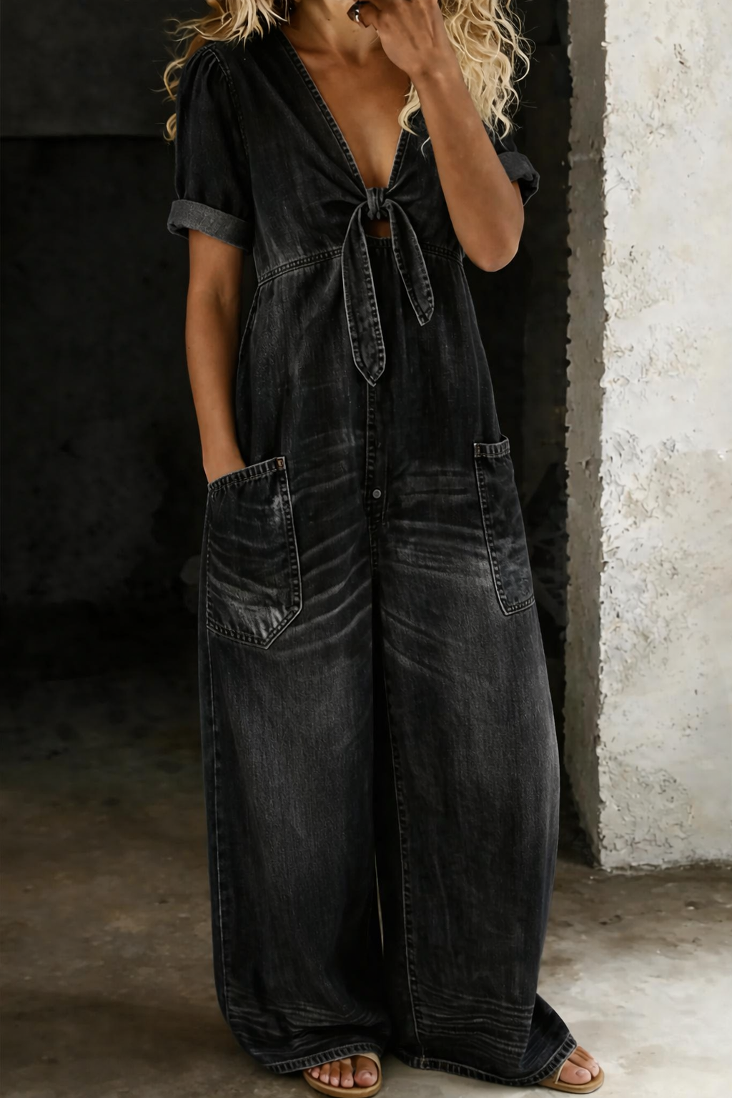 MONO COLETTE | CUELLO EN V Y MANGAS CORTAS