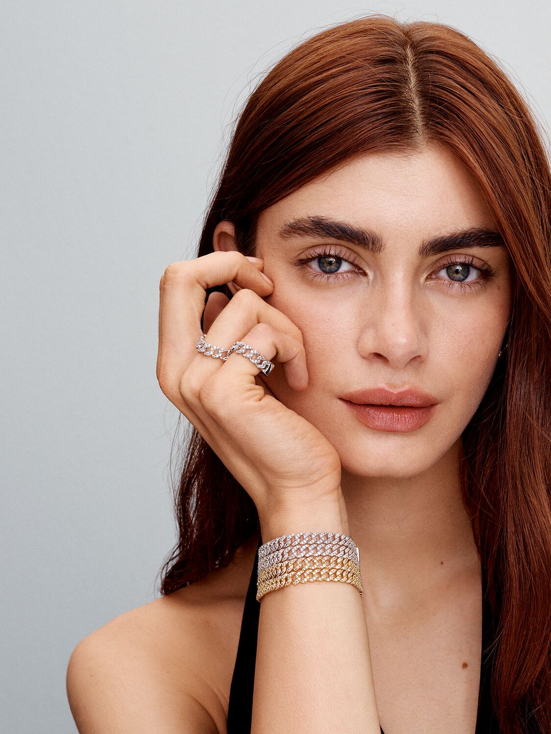 REALISTIC | Pulsera Cubana Pavé Oro