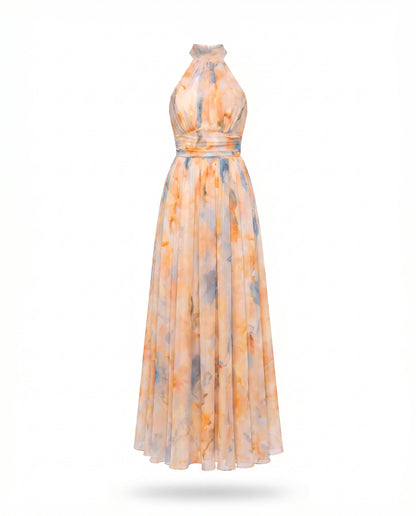 VESTIDO ALINA |  VESTIDO LARGO CON CUELLO HALTER