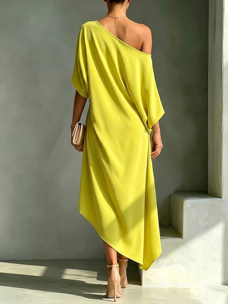 Camila | Vestido asimétrico elegante.